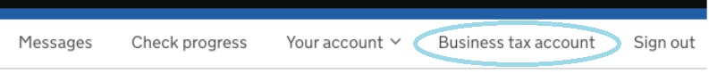 Screenshot - HMRC Gateway - Business tax account