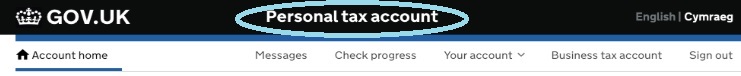 Screenshot - HMRC Gateway - Personal tax account