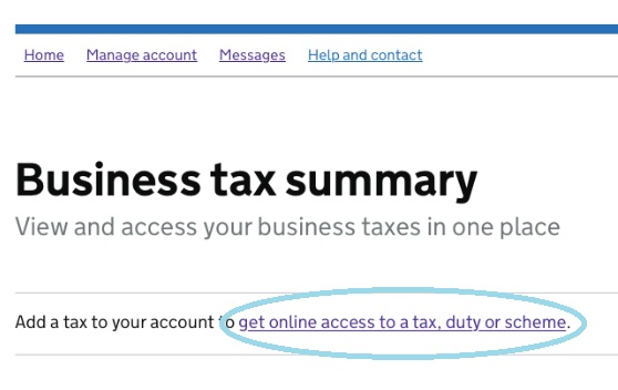 Screenshot - HMRC Gateway - Get online access