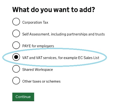 Screenshot - HMRC Gateway - VAT services
