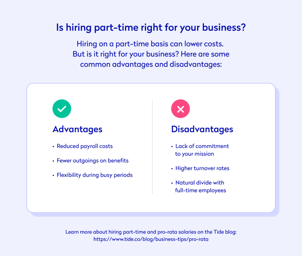 Advantages and disadvantages of hiring part-time employees for your business