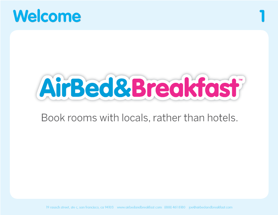 Airbnb's first pitch deck