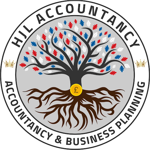 HJL Accountancy logo with a tree, crowns and pound coin