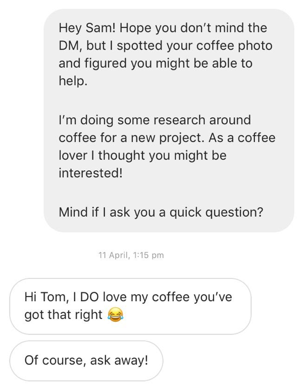 How to Start a Business - Instagram Outreach Example