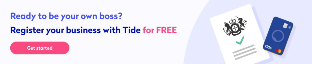 Register your company for free with Tide