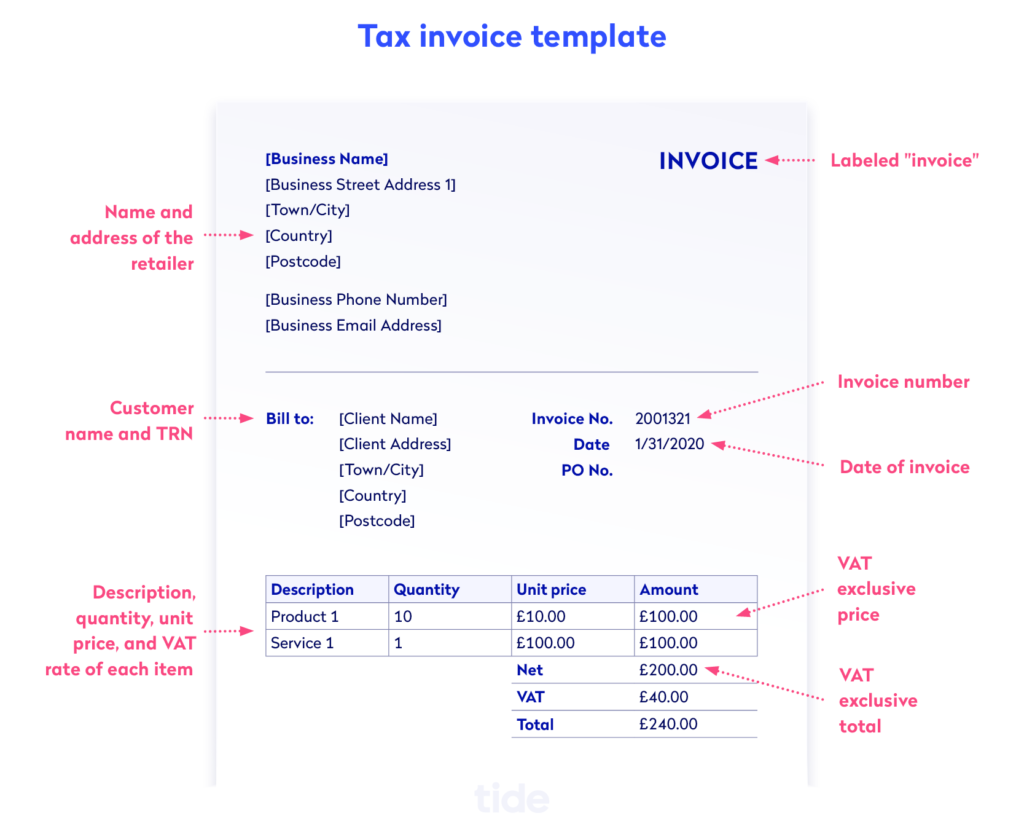 Tax invoice template