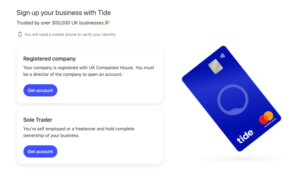 Business Current Accounts - Tide Home Page